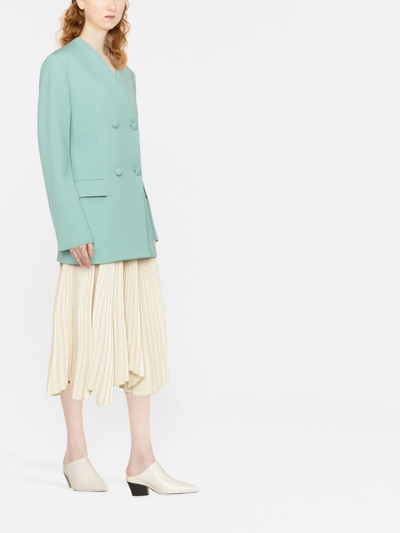 Jil Sander Straight Double Buttoned Tailoring Blazer In Blue