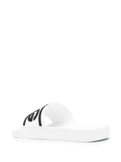 Shop Dolce & Gabbana Gomma Pool Slides In White