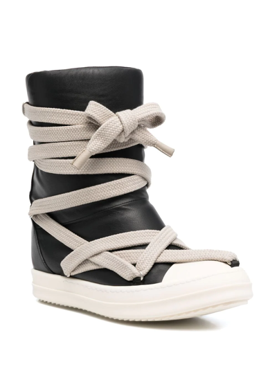 Shop Rick Owens Jumbo Puffer Megalaced Ankle Boots In Black