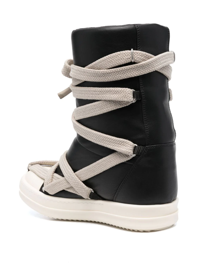 Shop Rick Owens Jumbo Puffer Megalaced Ankle Boots In Black