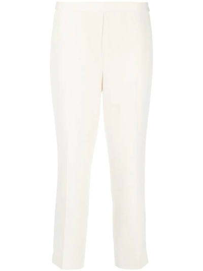 Shop Theory Mid-rise Cropped Trousers In Neutrals