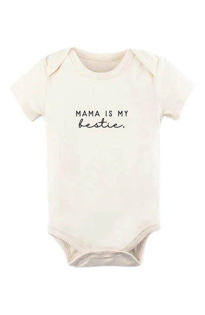 Shop Tenth & Pine Mama Is My Bestie Organic Cotton Bodysuit In Natural