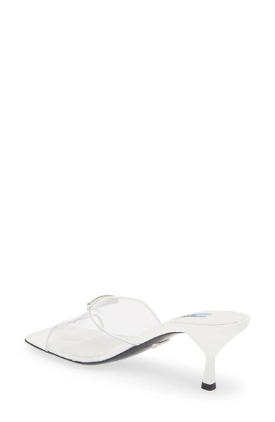 Shop Prada Ciabatte Clear Slide Sandal In Bianco