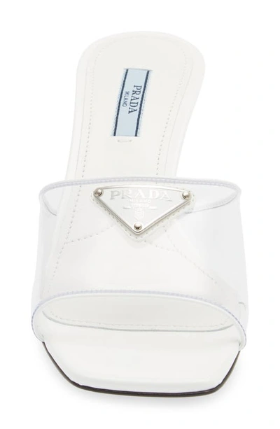 Shop Prada Ciabatte Clear Slide Sandal In Bianco