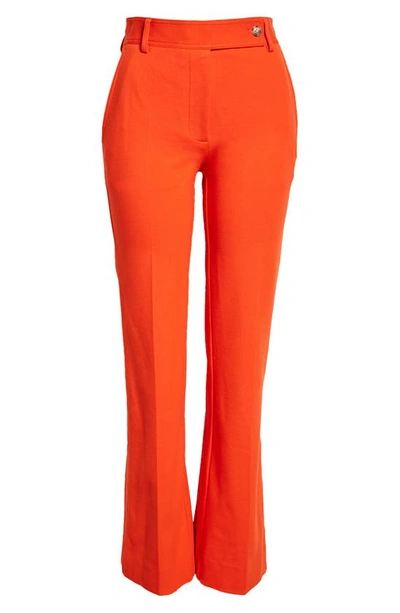 Shop Victoria Beckham Trompette Ponte Flare Leg Pants In Orange