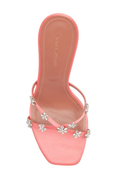 Shop Amina Muaddi Lily Crystal Embellished Slide Sandal In Satin Bubble