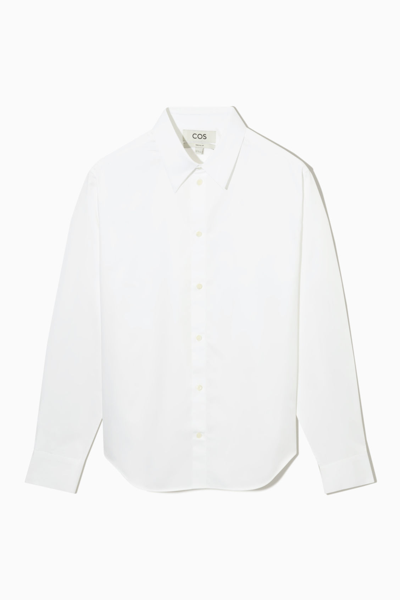 Shop Cos Regular-fit Poplin Shirt In White