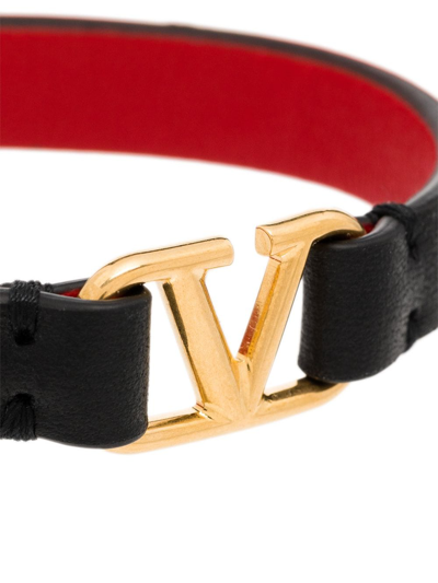 Shop Valentino Vlogo Singature Leather Bracelet