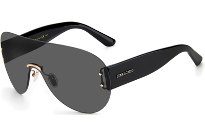 Shop Jimmy Choo Grey Shield Unisex Sunglasses Marvin/s 0807/ir 99 In Black / Grey