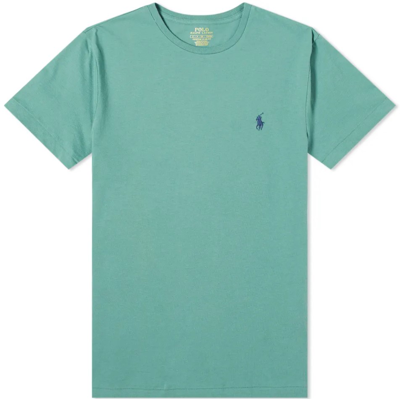 Shop Polo Ralph Lauren Mens Medium Green Logo-embroidered T-shirt