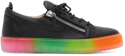 Giuseppe Zanotti Man Sneakers Black Size 12.5 Soft Leather In Vague Nero