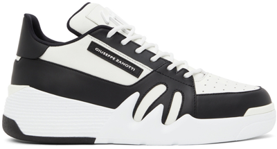 Shop Giuseppe Zanotti Black & White Talon Sneakers In Vague Bianco