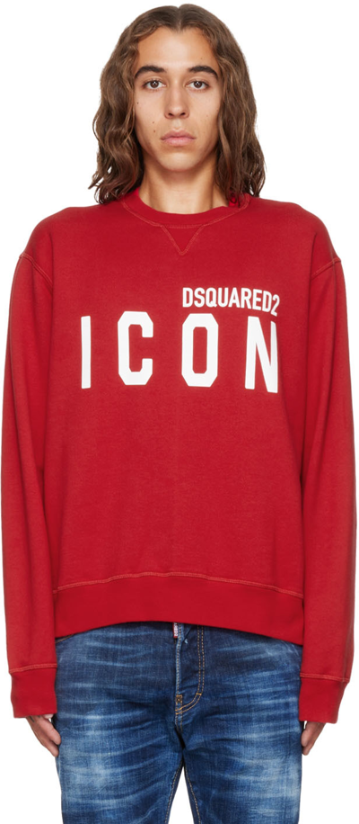 Shop Dsquared2 Red Icon Cool Sweatshirt In 315 Dark Red