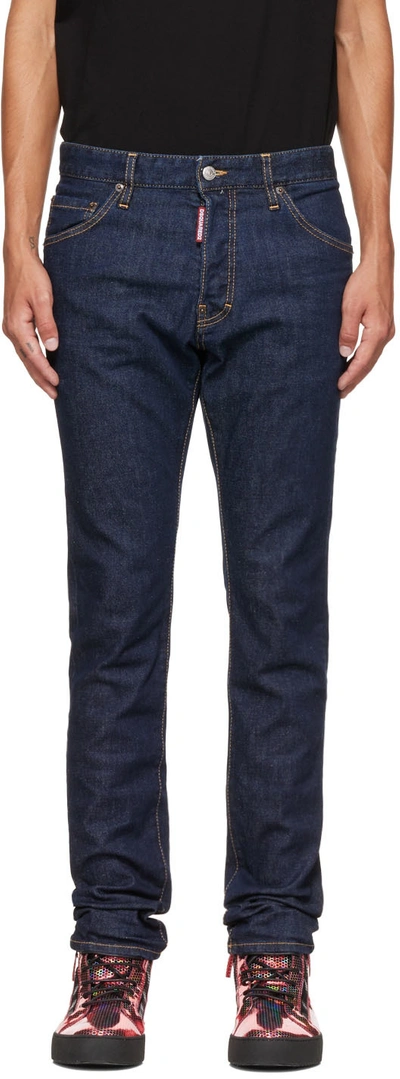 Shop Dsquared2 Navy Be Icon Cool Guy Jeans In 470 Blue Navy
