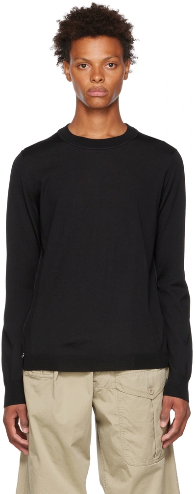 Shop Maison Margiela Black Exposed Seam Sweater In 900f Black+charcoal