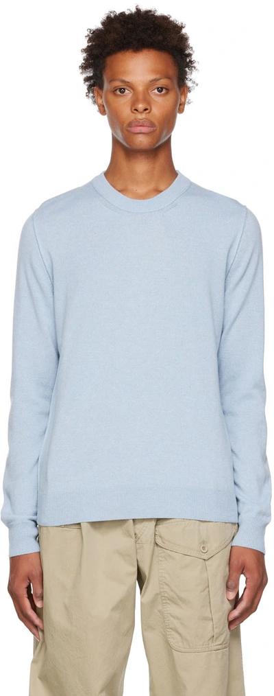 Shop Maison Margiela Blue Knit Sweater In 488 Pale Blue