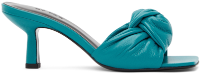 Shop By Far Blue Lana Heeled Sandals In Az Azur