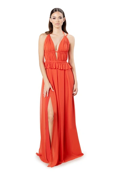 Shop Dress The Population Athena Gown In Red