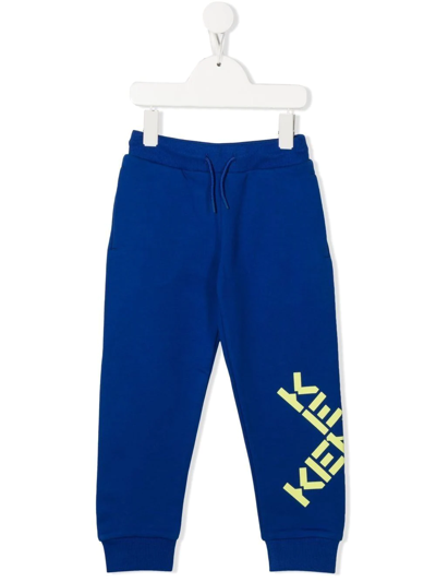 Shop Kenzo Logo-print Tracksuit Trousers In Blue