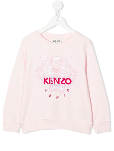 Shop Kenzo Embroidered-logo Sweatshirt In Pink