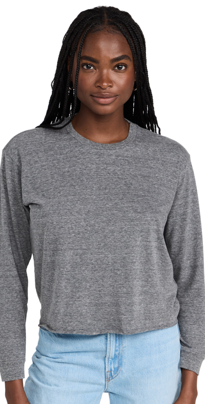 Shop Mother The Slouchy Cut Off Tee Heather Grey