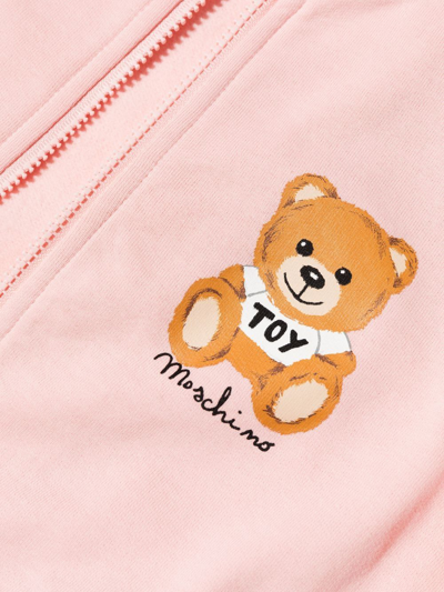 Shop Moschino Teddy Bear-print Cotton Tracksuit In Pink