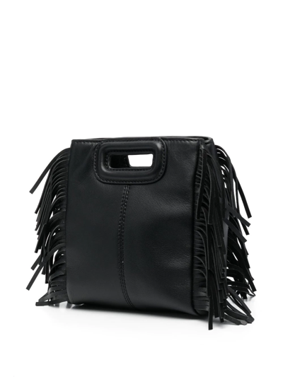 Shop Maje M Patchwork-detail Leather Mini Bag In Black