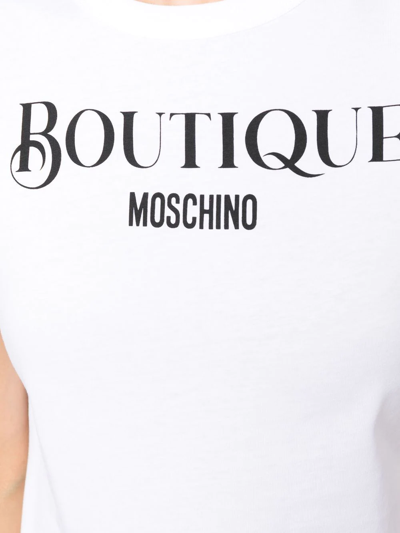 Shop Boutique Moschino Logo-print T-shirt In White