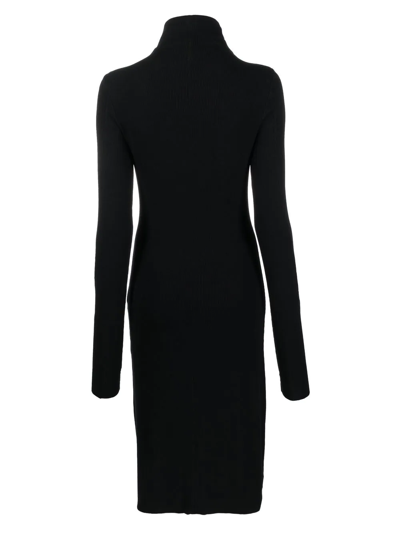 Shop Thom Krom Roll-neck Knit Midi Dress In Black