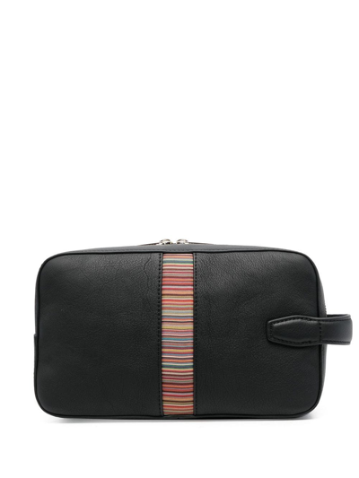 Shop Paul Smith Artist-stripe Wash Bag In Black