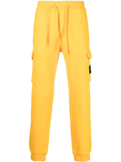 Stone Island Compass-patch Track Pants In Yellow | ModeSens