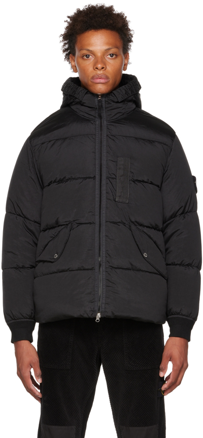 Shop Stone Island Black Quilted Down Jacket In V0029 Black