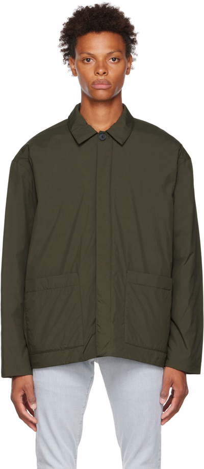 Shop Frame Green Puffy Workwear Jacket In Military Green
