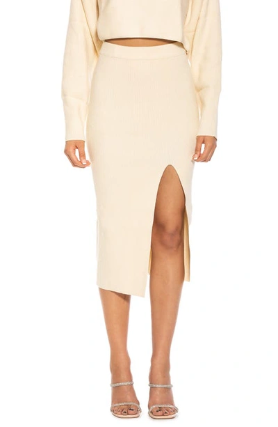 Shop Alexia Admor Split Midi Skirt In Ivory