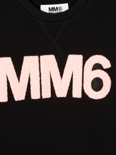 Shop Mm6 Maison Margiela Logo-print Sweatshirt Dress In Black
