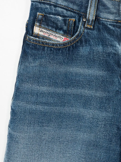Shop Diesel Distressed Effect Denim Jeans In Blue