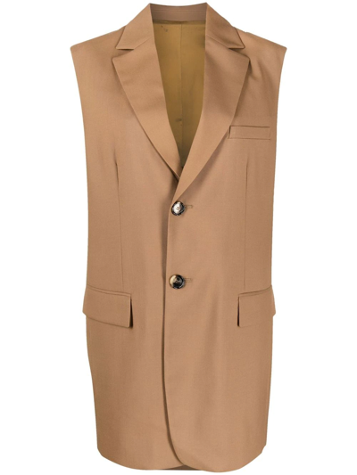 Shop Marni Single-breasted Wool Waistcoat In Neutrals