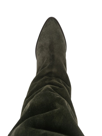 Shop Isabel Marant Lage Thigh-high Boots In Green