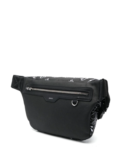 Shop Amiri Bandana-print Canvas Belt Bag In Black