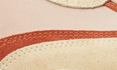 Tory Burch Good Luck Suede-trimmed Sneakers In Salmon / Olive / Sand