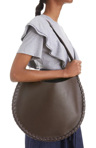 Shop Chloé Large Mate Leather Hobo In Bold Brown