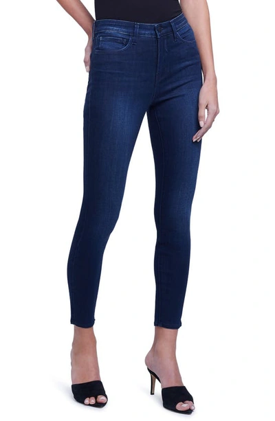 Shop L Agence Margot High Waist Crop Skinny Jeans In Marino Blue