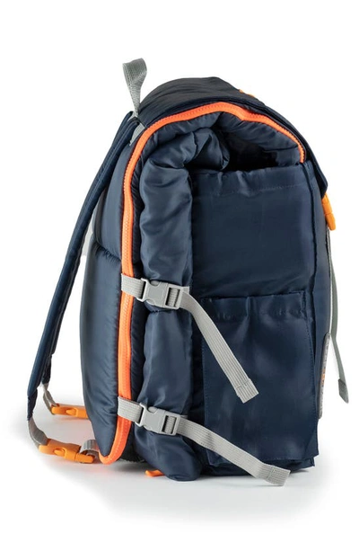 Mimish Kids' Sleep-n-pack Water Repellent Sleeping Bag Backpack In Dark Navy/ Classic Green