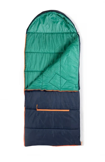 Shop Mimish Kids' Sleep-n-pack Water Repellent Sleeping Bag Backpack In Dark Navy/ Classic Green