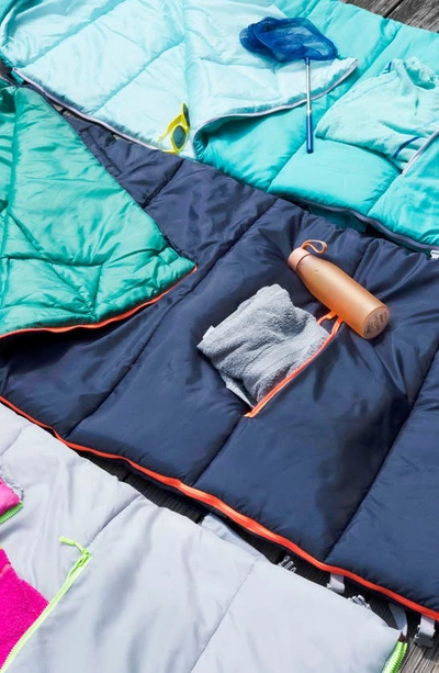 Mimish Kids' Sleep-n-pack Water Repellent Sleeping Bag Backpack In Dark Navy/ Classic Green