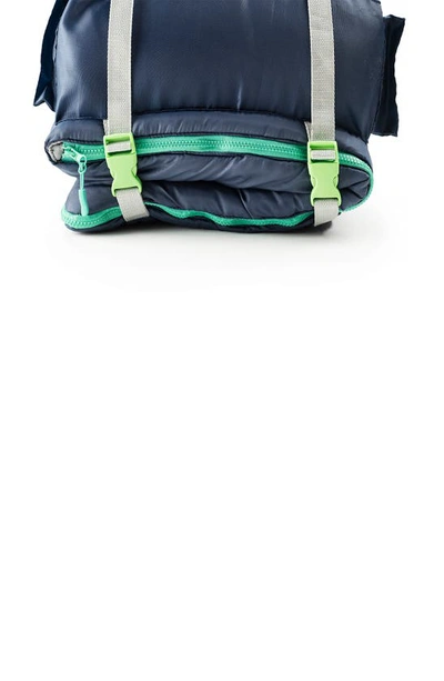 Mimish Kids' Sleep-n-pack Faux Shearling Lined Sleeping Bag Backpack In Dark Navy/ Stormy Grey