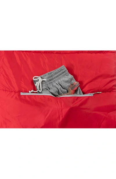Mimish Kids' Sleep-n-pack Faux Shearling Lined Sleeping Bag Backpack In Fiery Red/ Stormy Grey