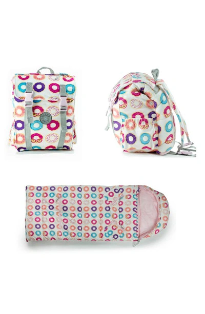 Shop Mimish Kids' Sleep-n-pack Donuts Print Sleeping Bag Backpack In Donuts Multi-print