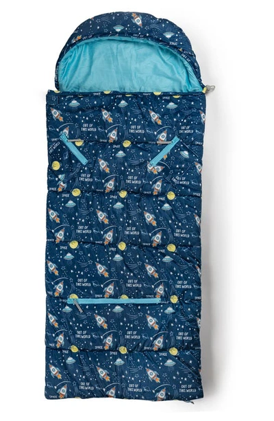 Mimish Kids' Sleep-n-pack Space Print Sleeping Bag Backpack In Space Multi-print
