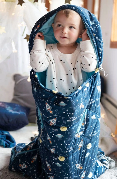 Mimish Kids' Sleep-n-pack Space Print Sleeping Bag Backpack In Space Multi-print